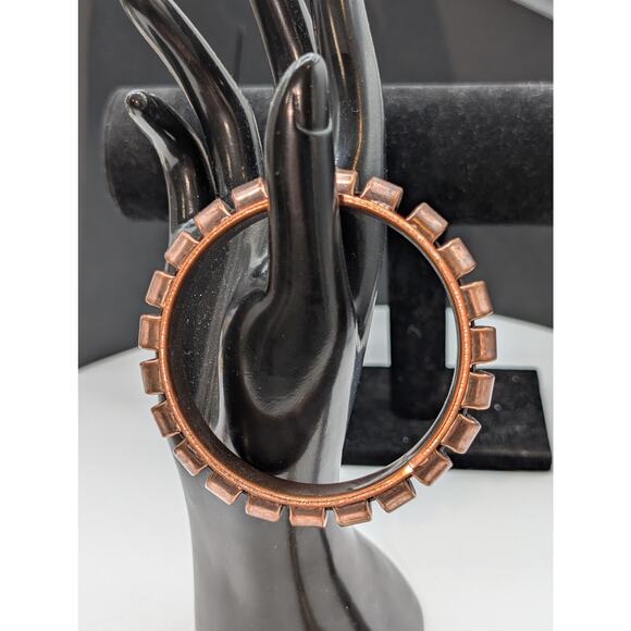 Lot of Three Vintage Metal Stone Inlay Bangle Bracelets - Picture 6 of 10